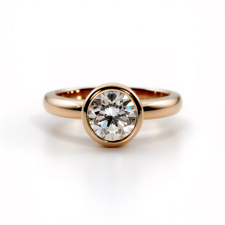 9ct Gold Bezel Solitaire with 1ct Moissanite - Minted Jewellery