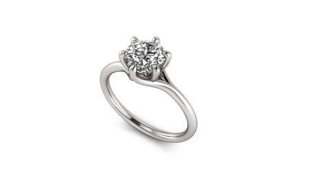 9ct Gold 6 prong Solitaire with 1ct Moissanite - Minted Jewellery