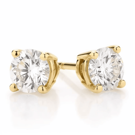 9ct Gold Moissanite Studs - Minted Jewellery