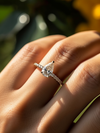 Pear Cut Moissanite Ring with Pave Band - Minted Jewellery
