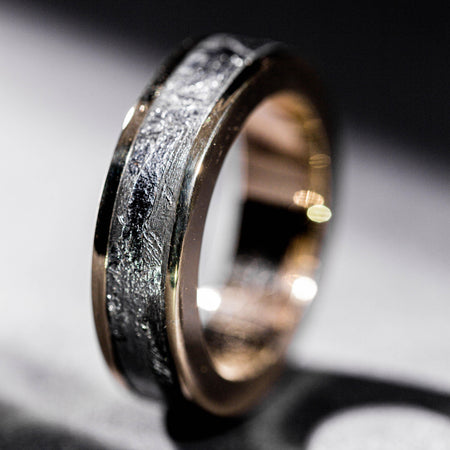 Men's Gold and Meteorite Ring - Minted Jewellery