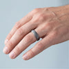 Men's Muonionalusta meteorite ring worn on a finger - Minted Jewellery