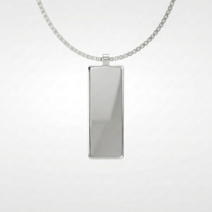 Back of the Muonionalusta meteorite tag in polished sterling silver - Minted Jewellery