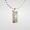 Muonionalusta meteorite tag necklace in 9ct yellow gold on a silver box chain - Minted Jewellery