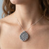 Sterling silver oxidised locket worn at the collarbone - Minted Jewellery