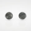 Round Muonionalusta meteorite stud earrings in sterling silver - Minted Jewellery