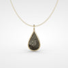 Seymchan meteorite teardrop necklace in 9ct yellow gold - Minted Jewellery