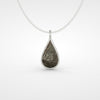 Seymchan meteorite teardrop necklace in sterling silver or white gold - Minted Jewellery