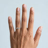 Silver grain ring worn on the ring finger - Minted Jewellery