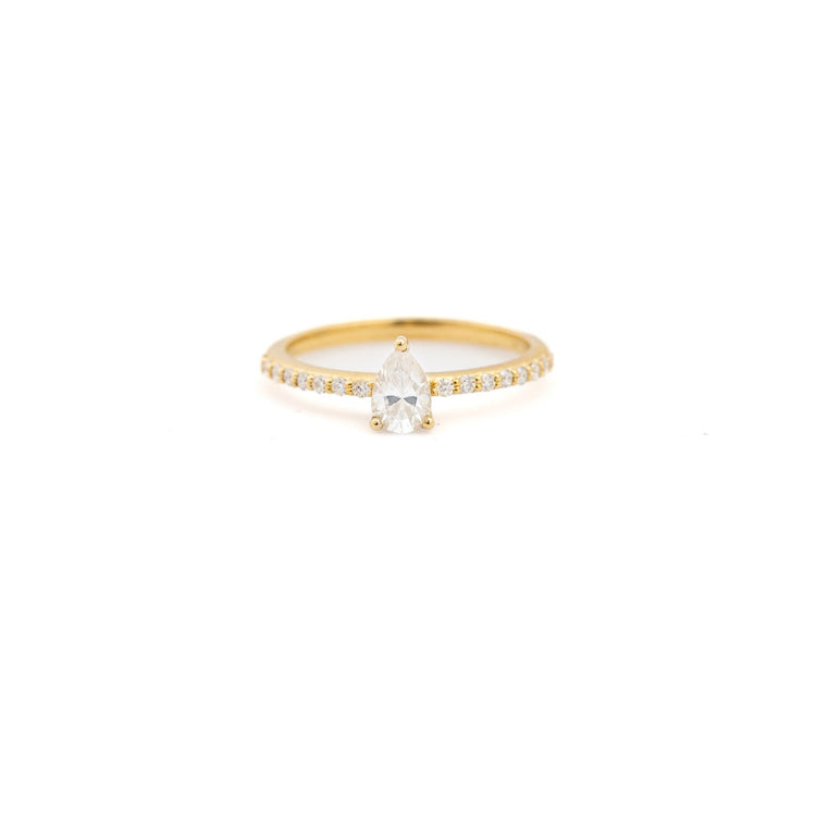 Pear Cut with Pave Band - Minted Jewellery